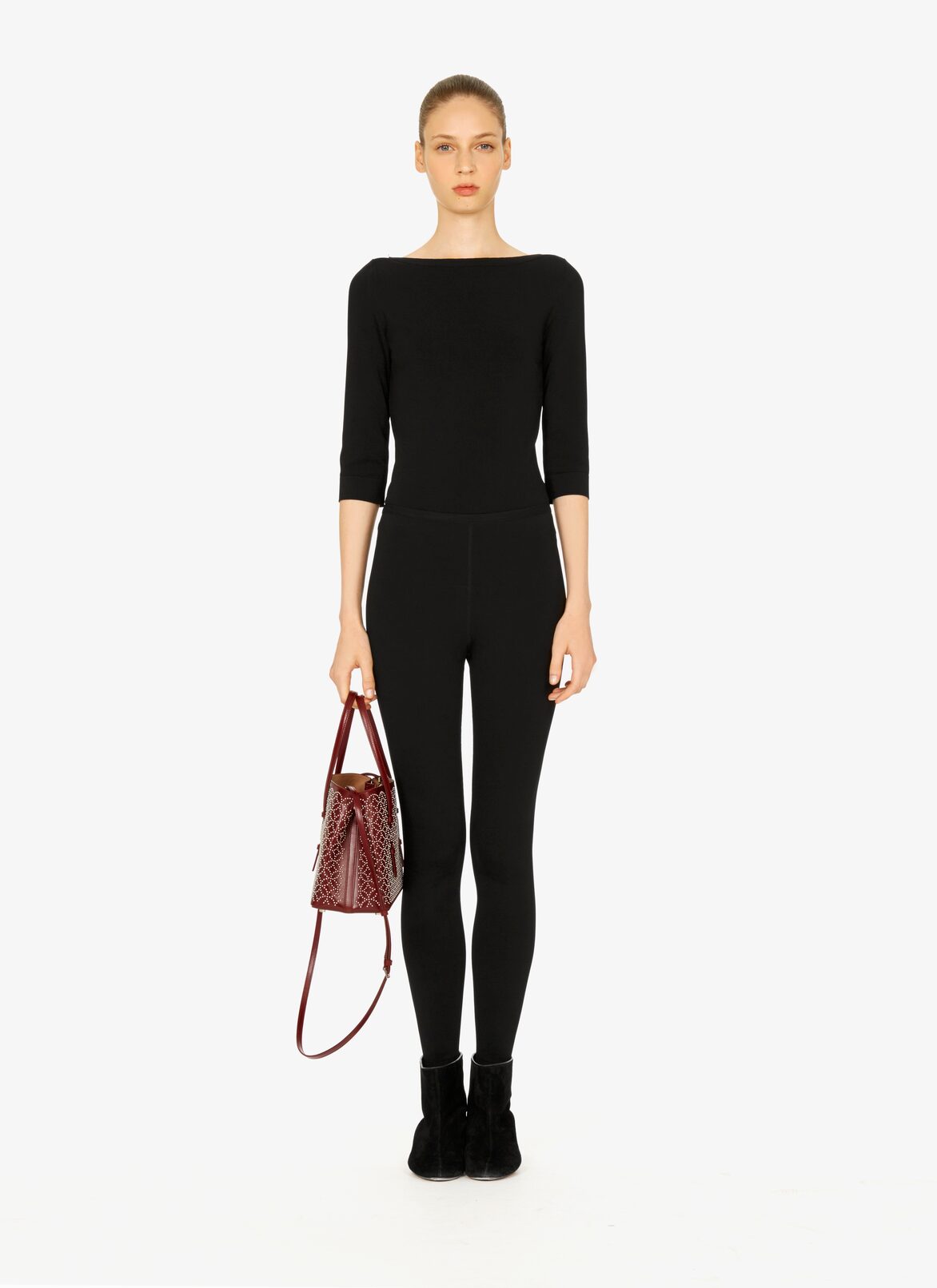 Mina 25 Tote Bag ALAÏA PURPLE MINA 25 TOTE BAG